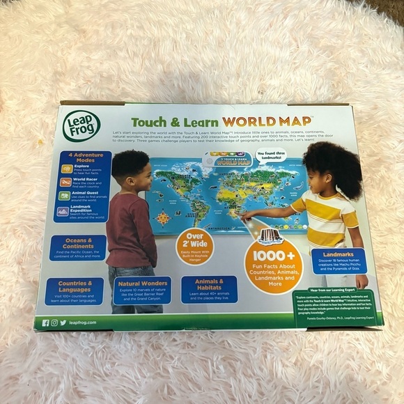 Leapfrog Touch & Learn World Map - Interactive Learning Toy NEW Talking Button - Picture 4 of 4